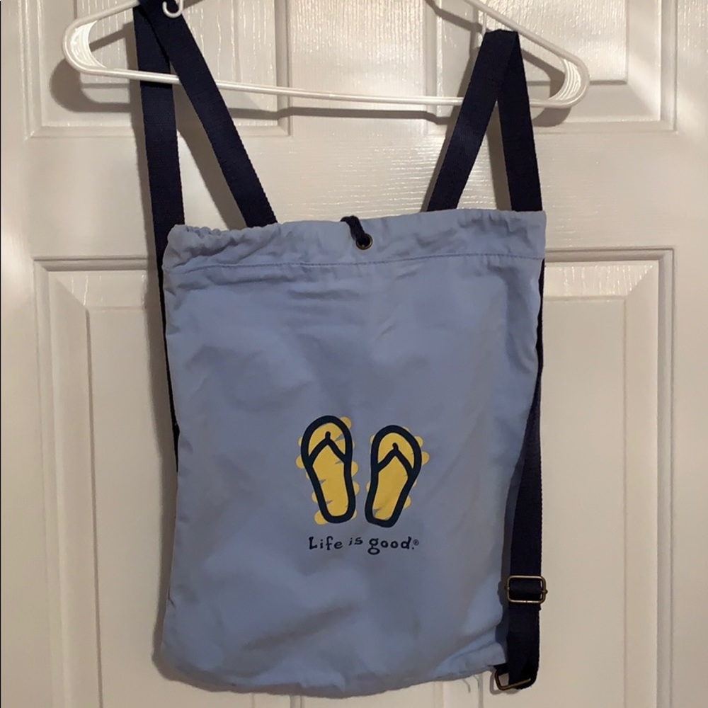 Life is Good drawstring backpack bag